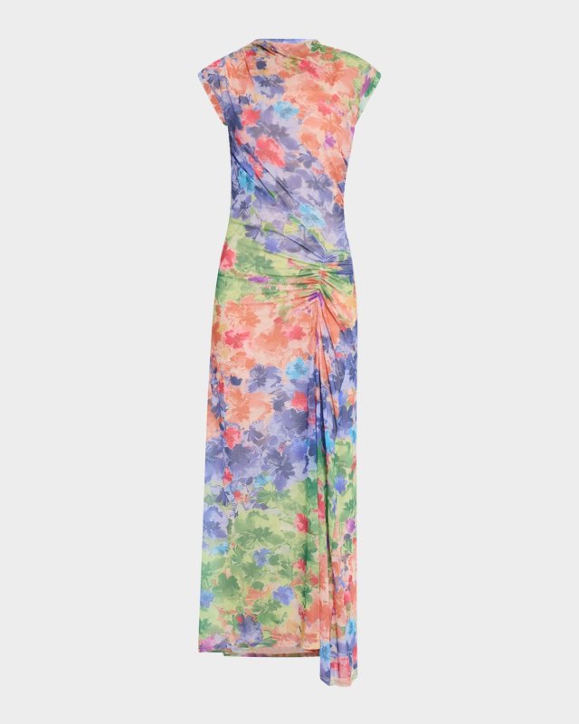 Natalia Radiant Petals Draped Maxi Dress